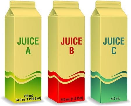 3 different juice boxes